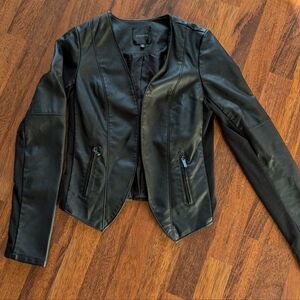 Dynamite Faux Leather Open Jacket